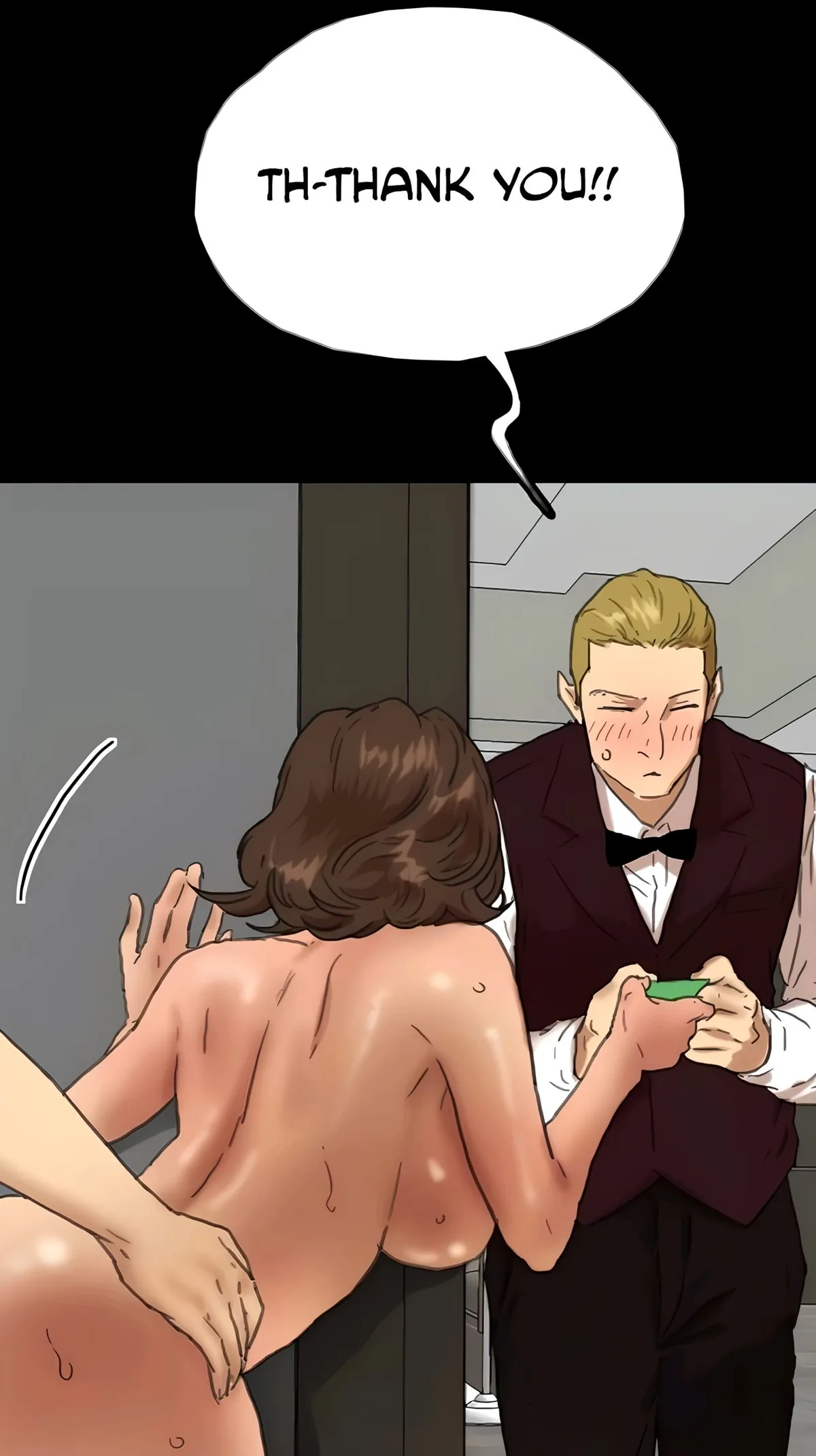 Right next to room service