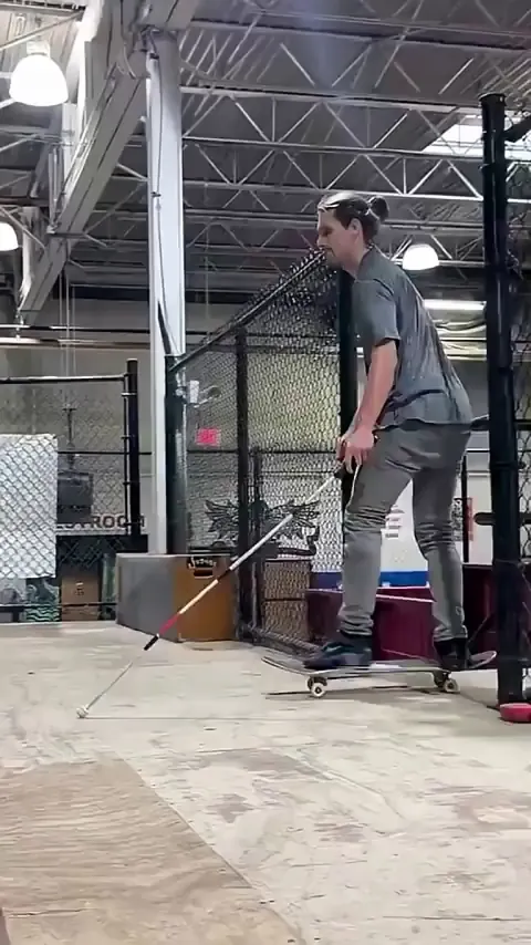This is Nick Mullins, a fully blind skateboarder.  Check out his 1/4 pipe skills.