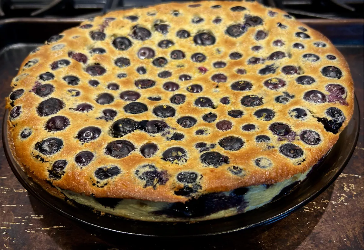 [Homemade] tried my hand at a blueberry clafoutis