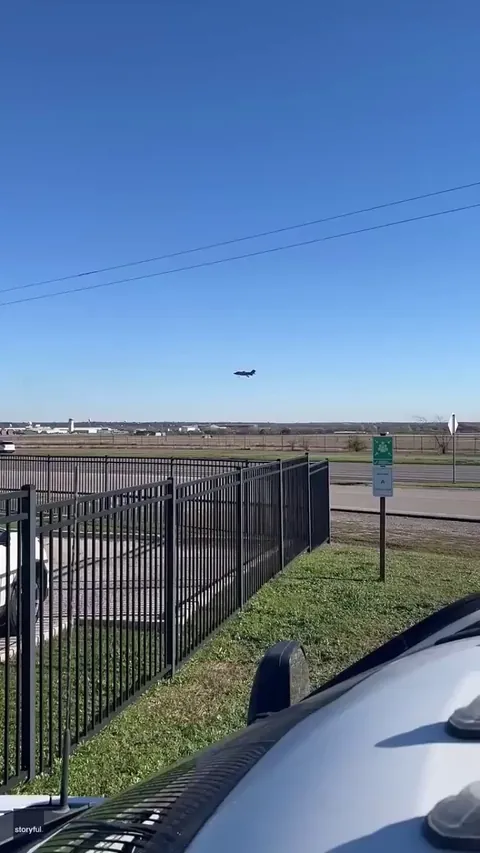 A U.S. pilot ejected from a fighter jet after a slow-moving crash.