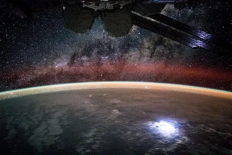This picture was taken by an astronaut aboard the ISS in 2015. Taken with a regular Nikon d4 dslr. This gives a little insight of what space looks like from space!