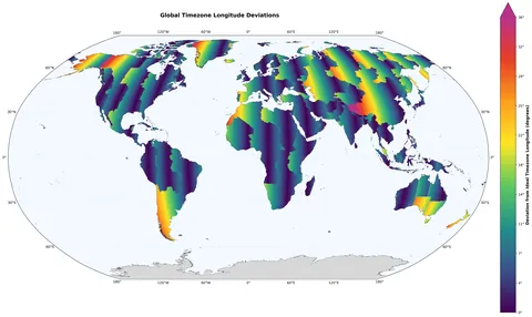 Timezone-Longtitude deviations
