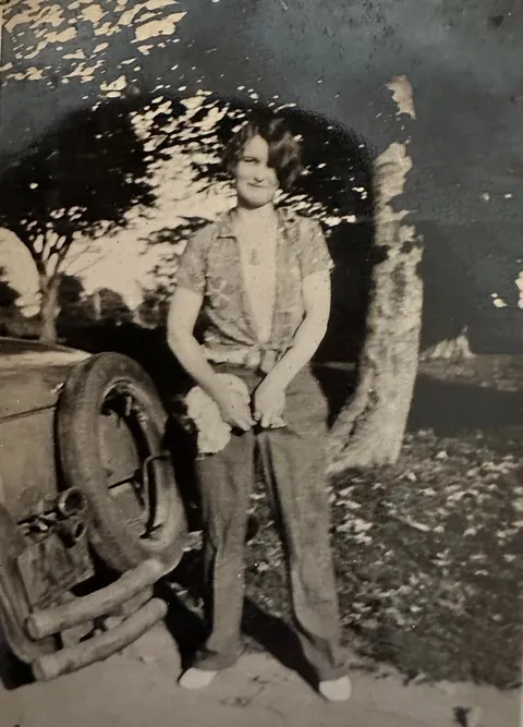 Grandma Stella dolled up vs tomboy mode, late 1920s, Southampton, NY