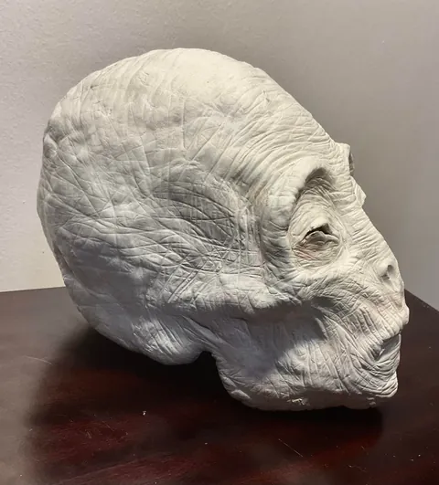 I made this alien head out of clay.Any ideas for details I should add or how I should paint it?