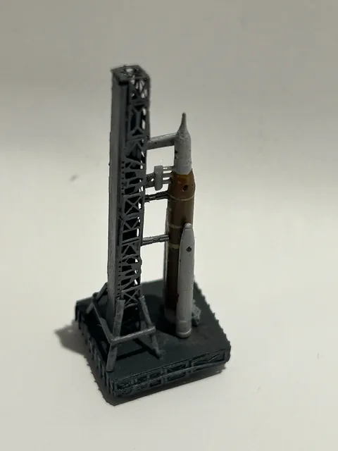 Built the world’s smallest SLS and Mobile Launch System from old bits and scraps around my room