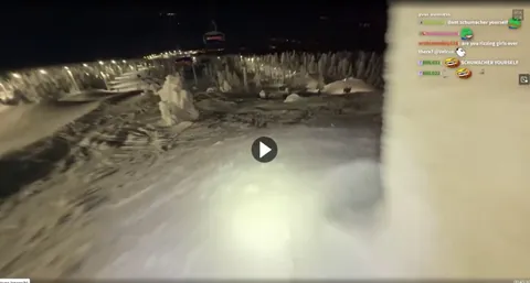 Velcuz mows a kid while skiing