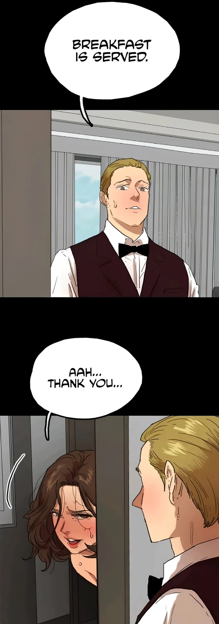 Right next to room service