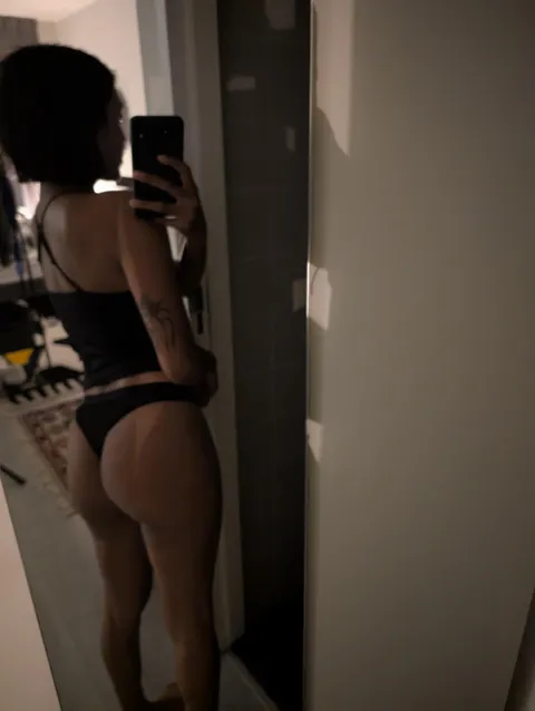 Black thong, cute butt