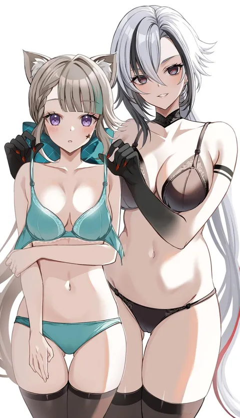 Lingerie Lynette and Arlecchino [Genshin Impact]
