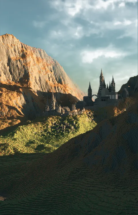 A high render of a Minecraft castle I built