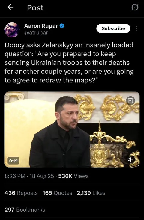 A fox reporter asks a question that came straight out of a Russian propaganda.