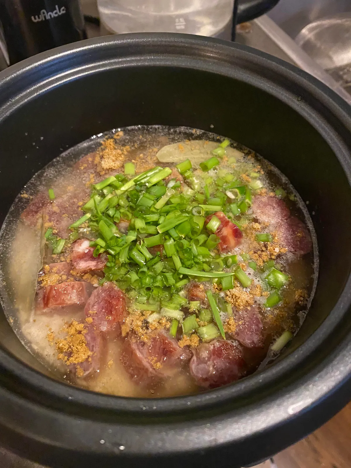 [homemade] Rice cooker sausage rice with 5 minute prep time