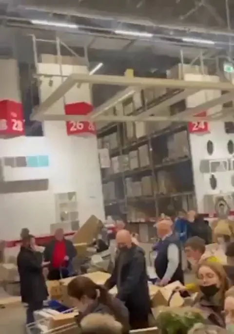 Panic at IKEA stores in Russia. Last day before closing. Starting tomorrow, all IKEA stores in Russia will shut down.