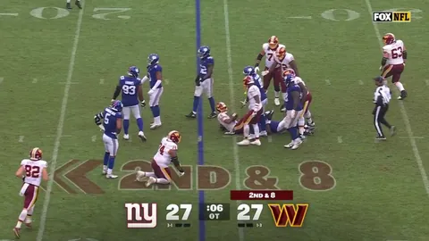 [Highlight] The clock runs out and Giants vs. Commanders ends in a tie