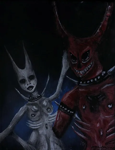 hello everyone. i suffer from paranoid schizophrenia and some of you may remember me from my previous post about a painting i made called "self portrait with fiance". your kind words and appreciation made me start painting again. thank you so much for that. here are my new paintings. thank you again