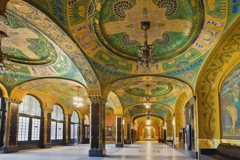 Vestibule of the Palace of Culture in Târgu Mureș, Romania