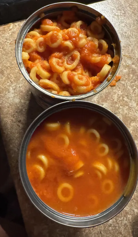 Two different cans purchased at the same time