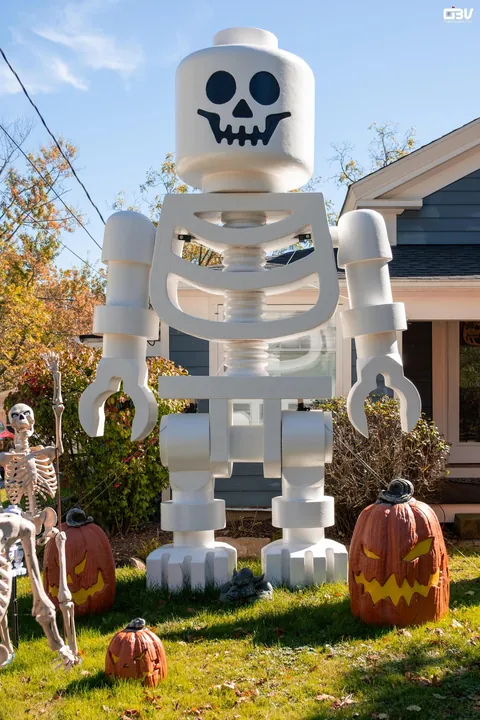 A guy from Olmsted Falls, OH named Alan Perkins made a giant Lego skeleton that's 13.5 ft tall
