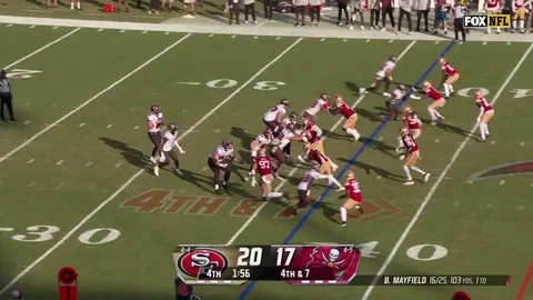 [Highlight] With the MVP front-runner talks after Week 6, here's a highlight of Baker stiff-arming Nick Bosa to complete a 4th down conversion in Week 10 of 2024 season