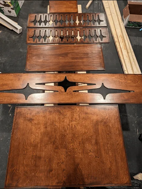 Mid Century-inspired room divider aquarium stand