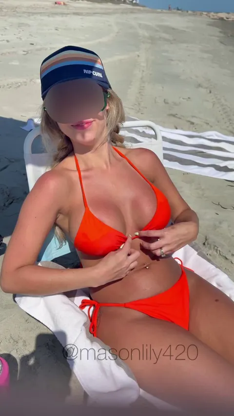 The older guy at the beach kept looking at me so I decided to give him a show