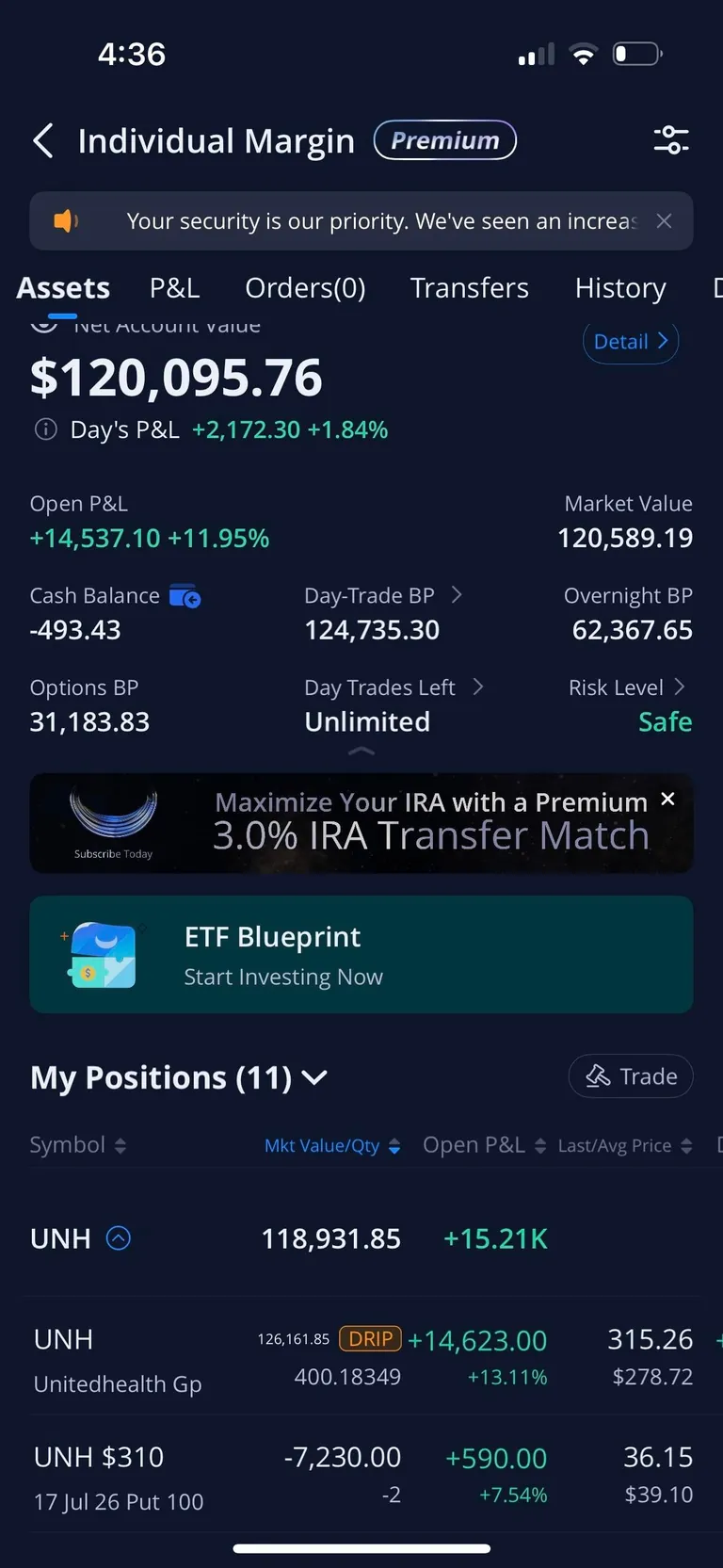 UNH to $500 by EOY 2028 is so free. 100% UNH (500 shares)