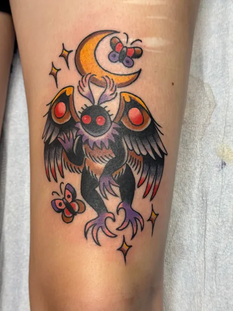 Showing off My Mothman! Chicago at Goodkind Tattoo
