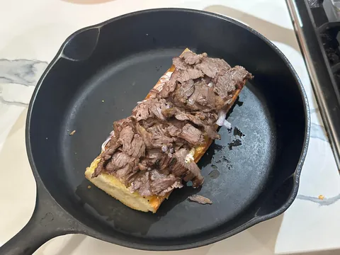 [homemade] steak and turkey sub