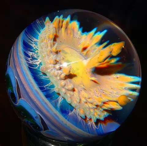 Meteor Impact Marble, Smitty (myself), Borosilicate Glass and Silver Filings, 2024