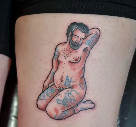 Hot dad bod pin up. Kris Dye, Inkcredibles, Perth