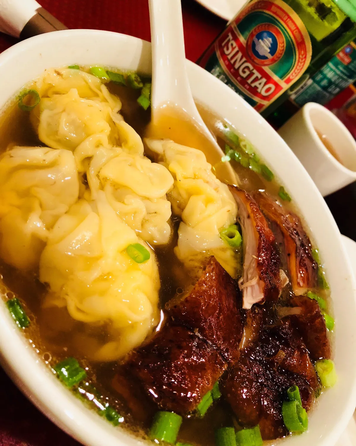 [I ate] Wonton Noodle Soup with Roasted Duck.