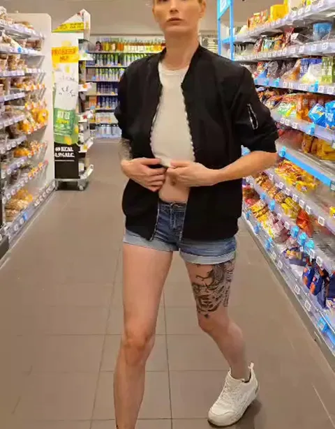 A shy flash in the store, my heart was racing lol