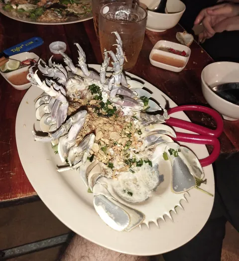 [I ate] Bathynomus giganteus with fried and spring onions.