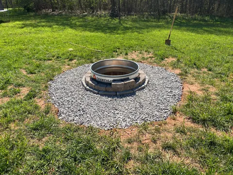 DIY fire pit; hand tools only.
