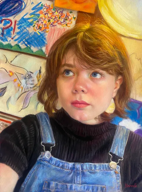 Indra, Me, Pastel, 2020