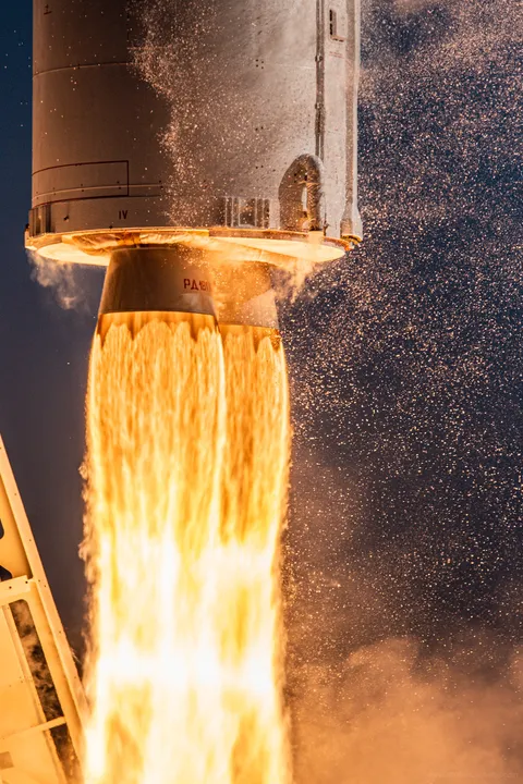 Closeup photograph I shot of yesterday’s Antares rocket launch delivering cargo to the International Space Station