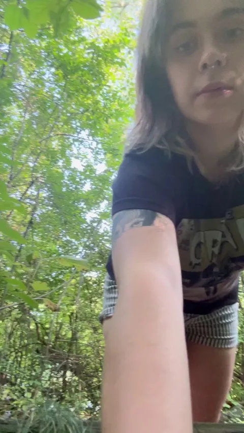 A goth flashes you in the woods!