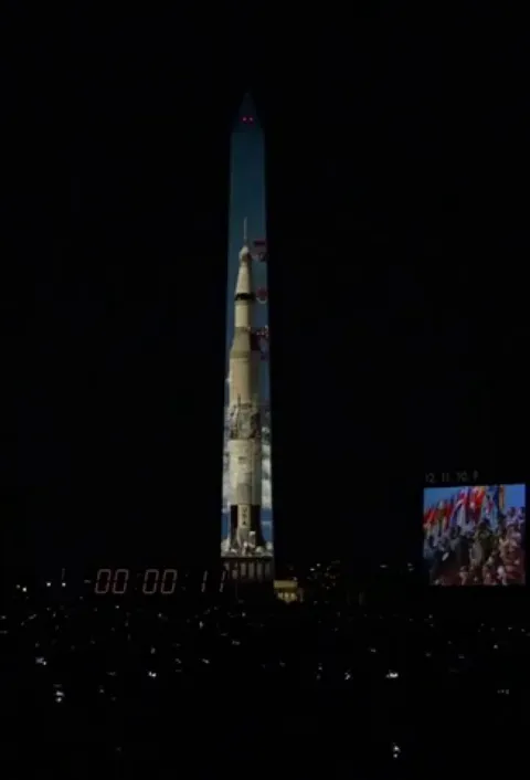 Launch of the Saturn 5 rocket for the Apollo 11 mission projected on the Washington Monument. I was even thrilled to see this video for the first time.