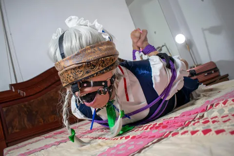 Sakuya Izayoi barefoot hogtie