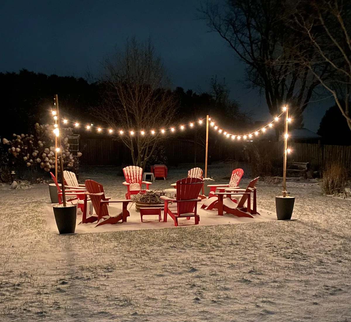My Cozy Backyard in Winter - is perfect snuggle place with a fire going. 