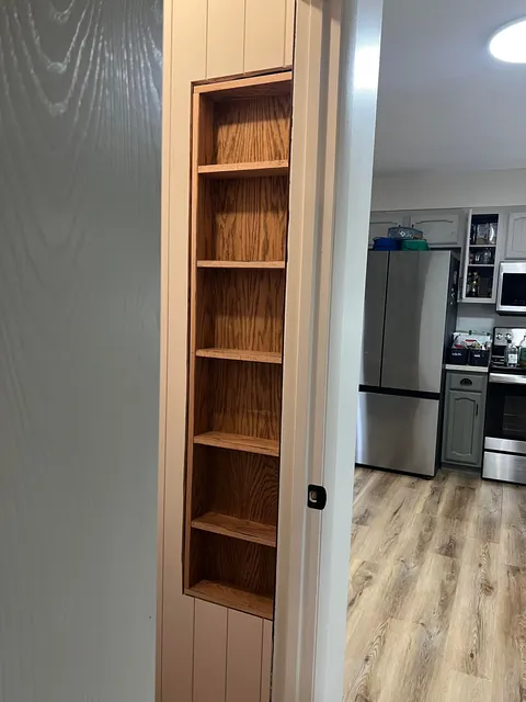 Reclaimed unused coat closet for pantry expansion