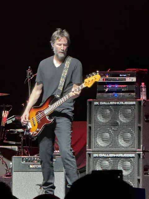 Keanu Reeves playing the bass in his band, Dogstar (9/14/2024)