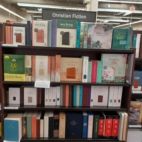 The "Christian Fiction" section at this B&amp;N is filled entirely with bibles.