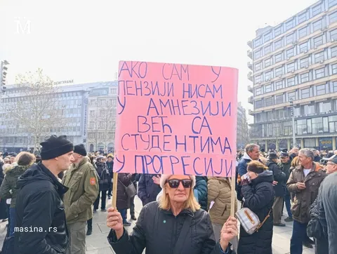 Pensioners gathered this morning in Belgrade to express support for students, with slogans such as "Granny has woken up"; "The boomers are with you"; and many other quirky lines