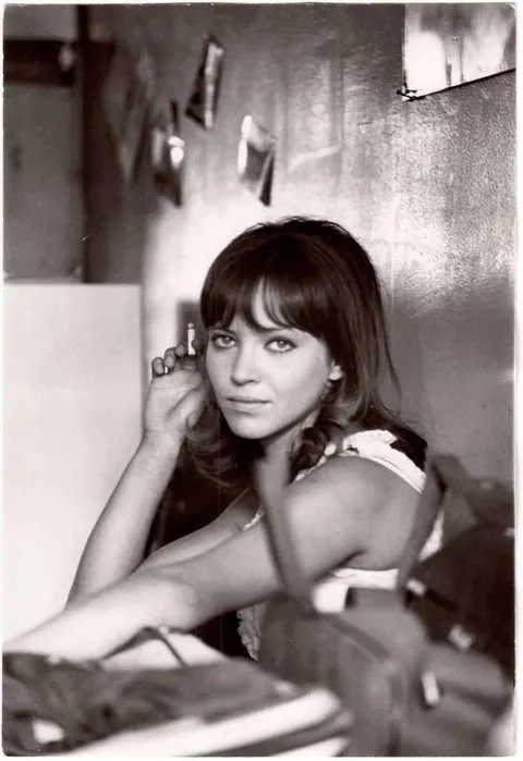 Anna Karina on the set of ‘Pierrot  Le Fou’, 1965