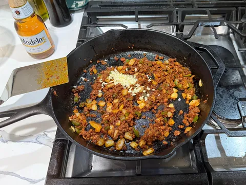 [homemade] chorizo, potato and eggs