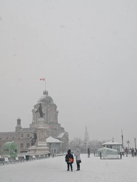 Quebec City in a snowstorm