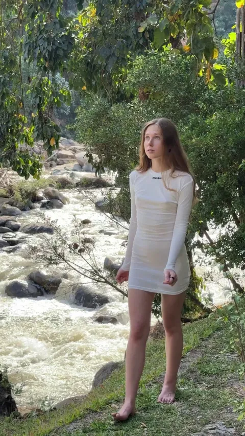 My pokies in white dress