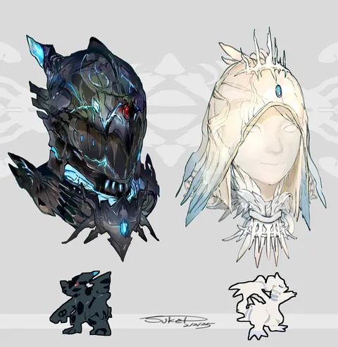 I made some Pokémon inspired headgears! [OC]