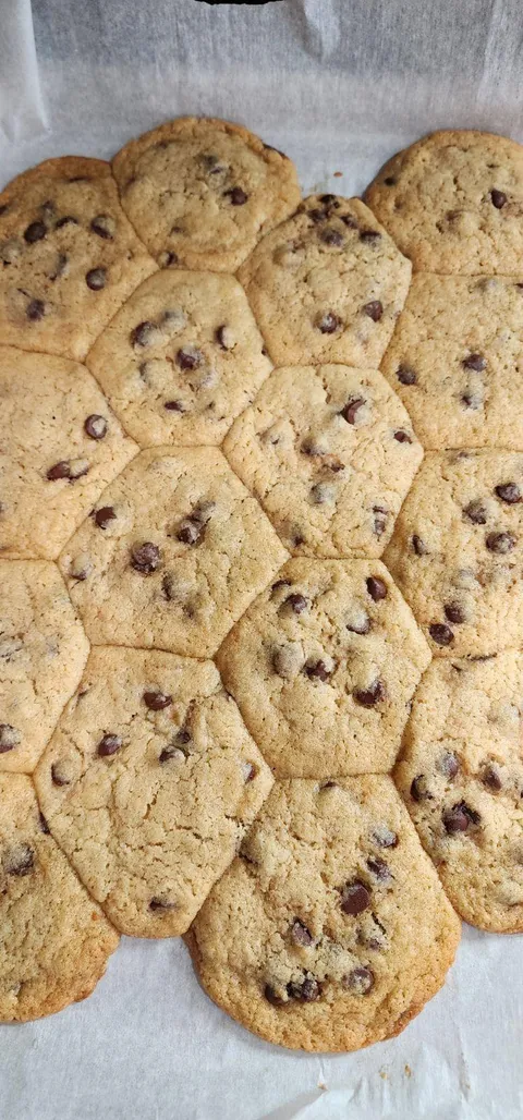 I put the cookies too close together and they formed a cool pattern